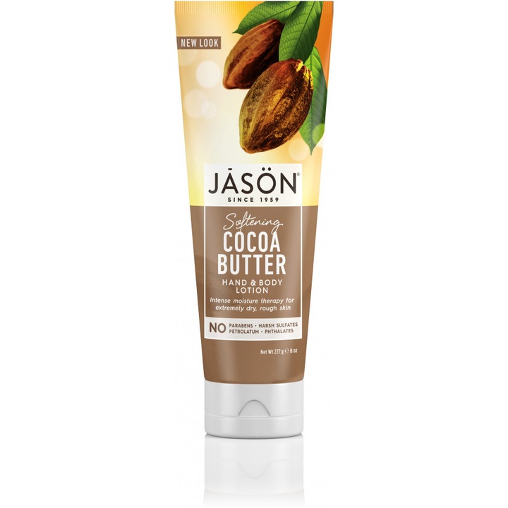 Hidratáló lotion, kakaóvajjal, kézre és testre, Jason, 227g