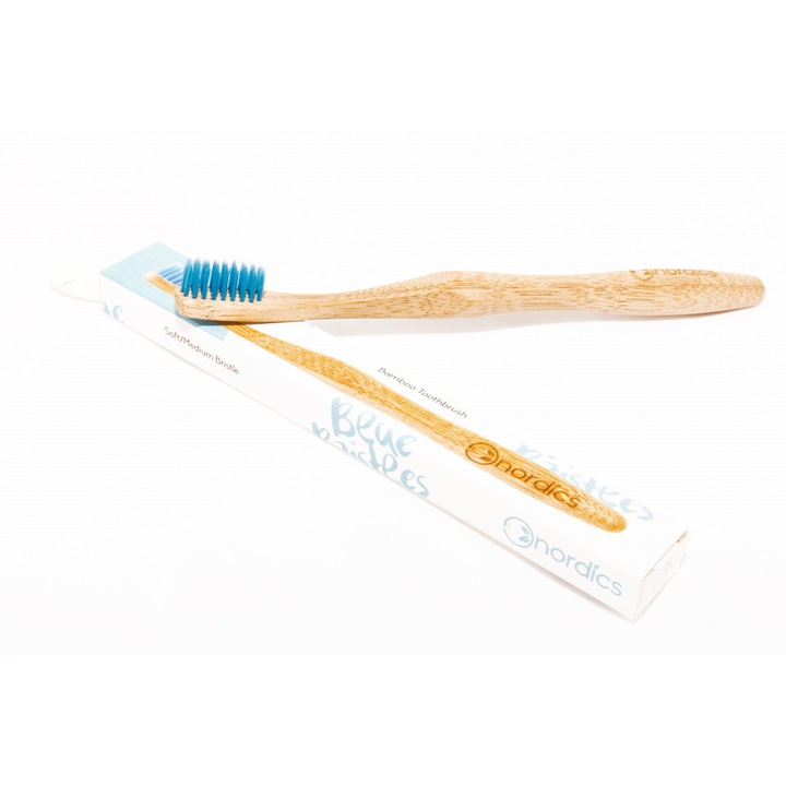 Fogkefe, Nordics, bambusz felnőtteknek, kek, 1db