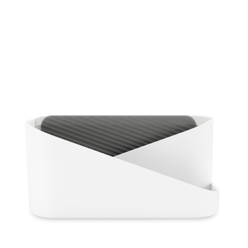 Suport organizator accesorii baie, Glam Hair, Umbra, plastic, alb, gri, 27 x 17 x 13 cm Suport organizator accesorii baie, Glam Hair, Umbra, plastic, alb, gri, 27 x 17 x 13 cm