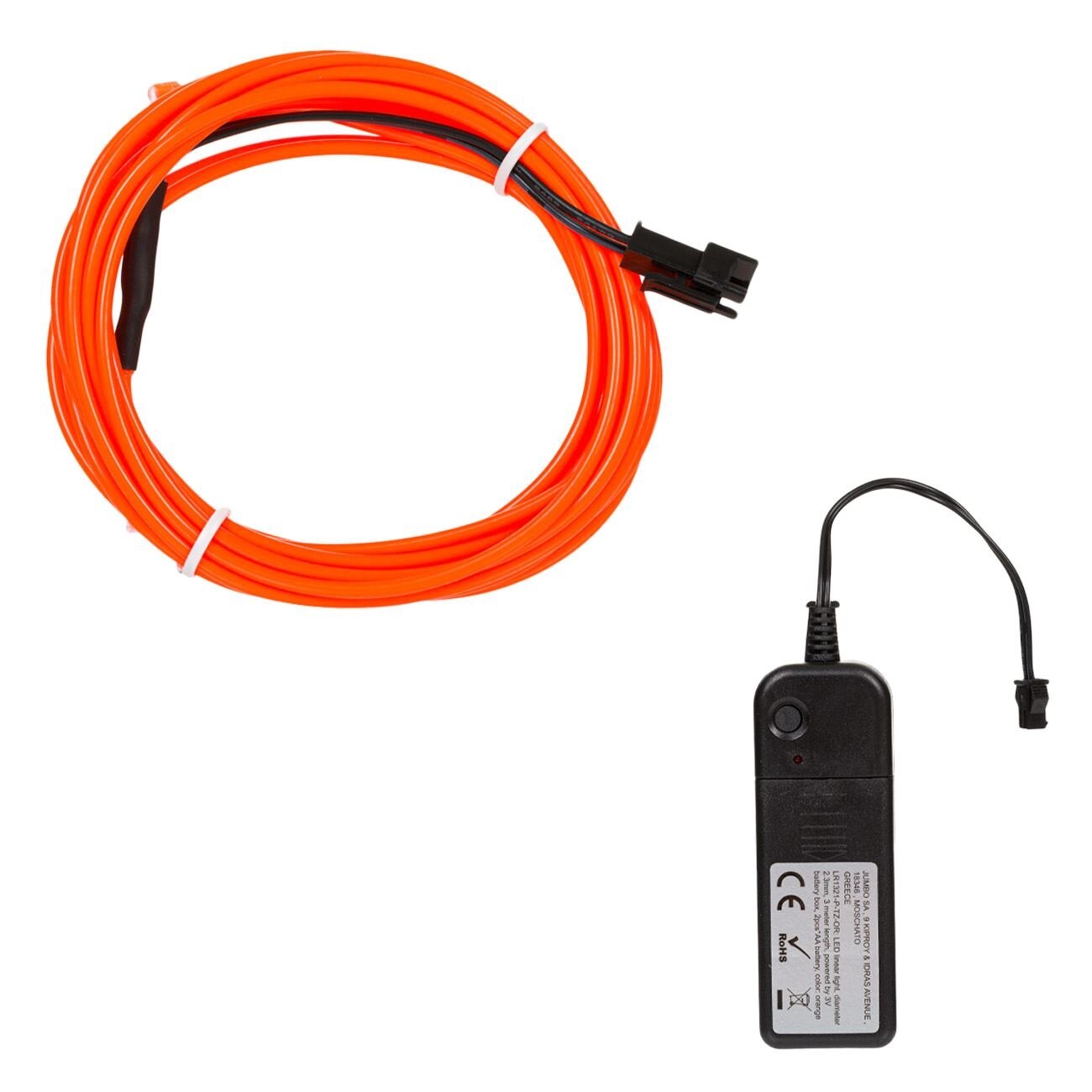 Fir flexibil LED cu telecomanda, pentru stilizare, 3 m, Plastic, Portocaliu