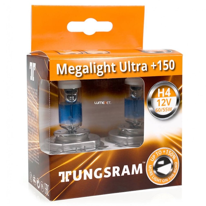 Tungsram Megalight Ultra H4 +150% 50440NXNU 2db/csomag 93100448