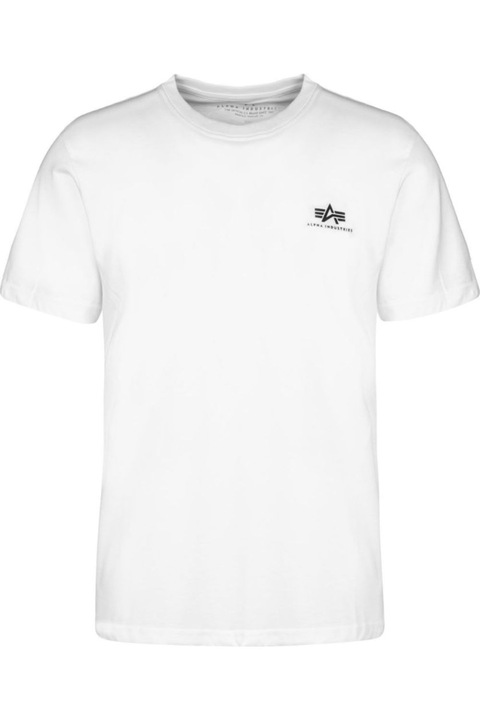 Tricou barbati, Alpha Industries Basic T Small Logo 188505-09, Bumbac, Alb, Alb