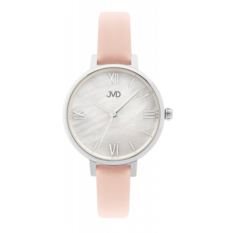 Ceas dama JVD, 3 ATM, 30 mm, Roz/Argintiu