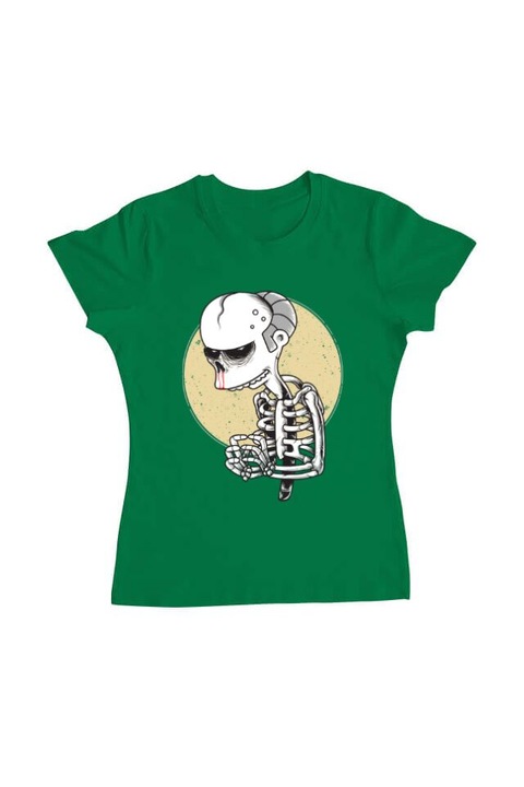 Tricou femei, Printado, death of grandfather, Bumbac, Regular fit, Verde mediu, XL INTL