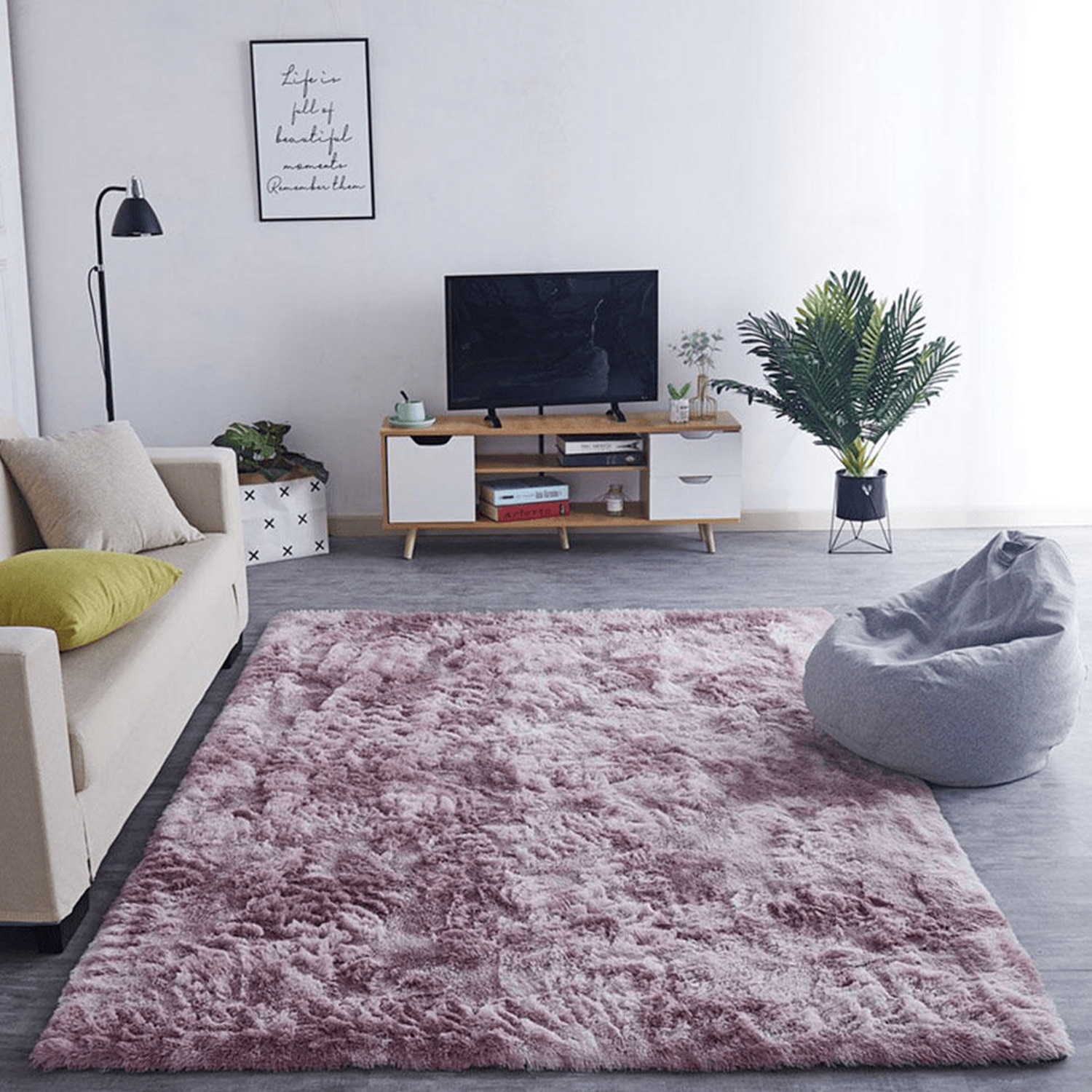 Covor Strado Shaggy Ombre 60x90, dreptunghi moale de plus, Violet