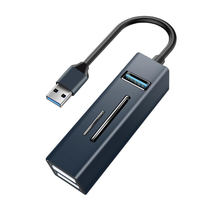 Adaptor multifunctional USB-USBC, Parafasa, Negru