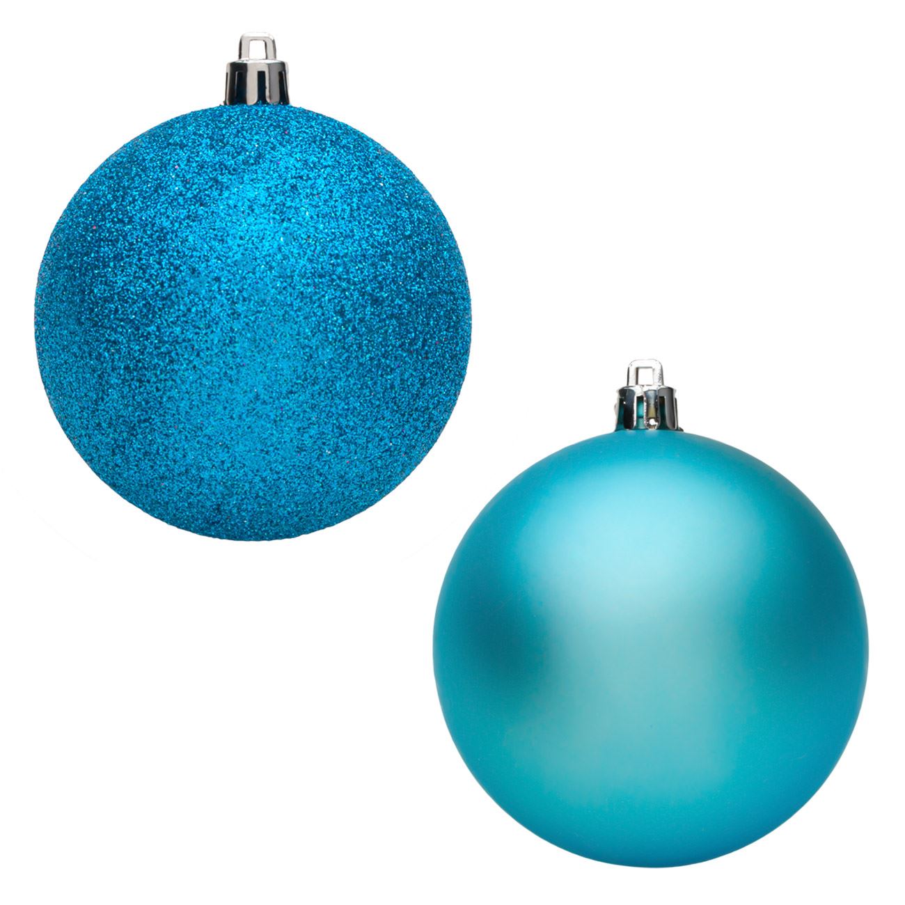 Set 12 globulete, Zola®, pentru bradut, albastre mate si cu sclipici, 8 cm