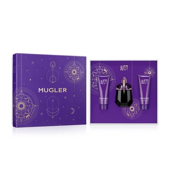 Set Thierry Mugler Alien Apa Parfum 30 ml cu Lotiune corp 50 ml si Gel dus 50 ml, Femei Set Thierry Mugler Alien Apa Parfum 30 ml cu Lotiune corp 50 ml si Gel dus 50 ml, Femei
