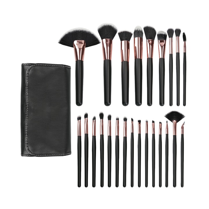 MIMO Makeup Brush Set Black set perii machiaj 24 Pcs