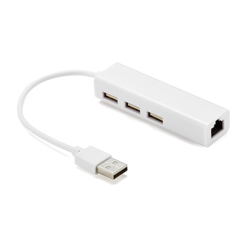 Adaptor USB2.0 la Ethernet 100Mbps si 3x USB2.0, Well Adaptor USB2.0 la Ethernet 100Mbps si 3x USB2.0, Well