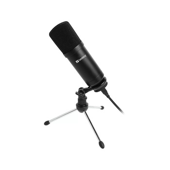 Microfon de birou Sandberg 126-09 pentru streaming, USB, negru Microfon de birou Sandberg 126-09 pentru streaming, USB, negru