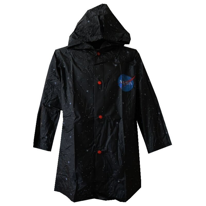 Pelerina de ploaie, PVC, cu imprimeu, Nasa, neagra 116 - 122 CM