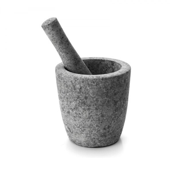 Mojar cu pistil din granit pentru ierburi si mirodenii, 365 ml