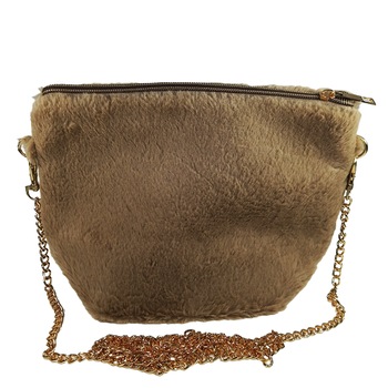 Poseta din blana ecologica, Lady Style, Crem, 23 cm Poseta din blana ecologica, Lady Style, Crem, 23 cm