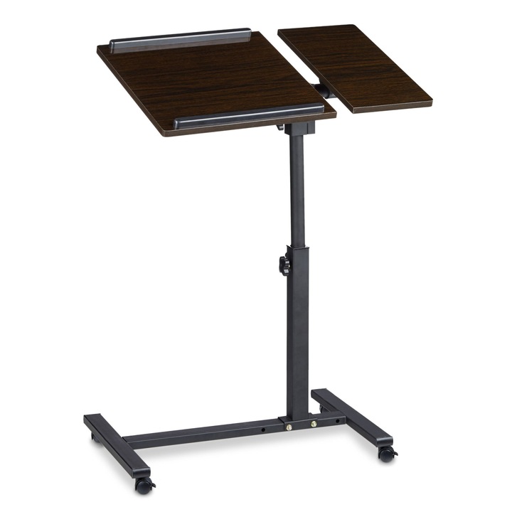 Stand laptop ajustabil, Relaxdays, maro inchis/negru, 60 x 40 cm
