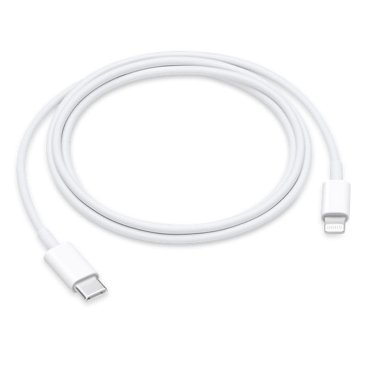 Кабел за данни и зареждане Apple, USB-C към Lightning, 1 м, White