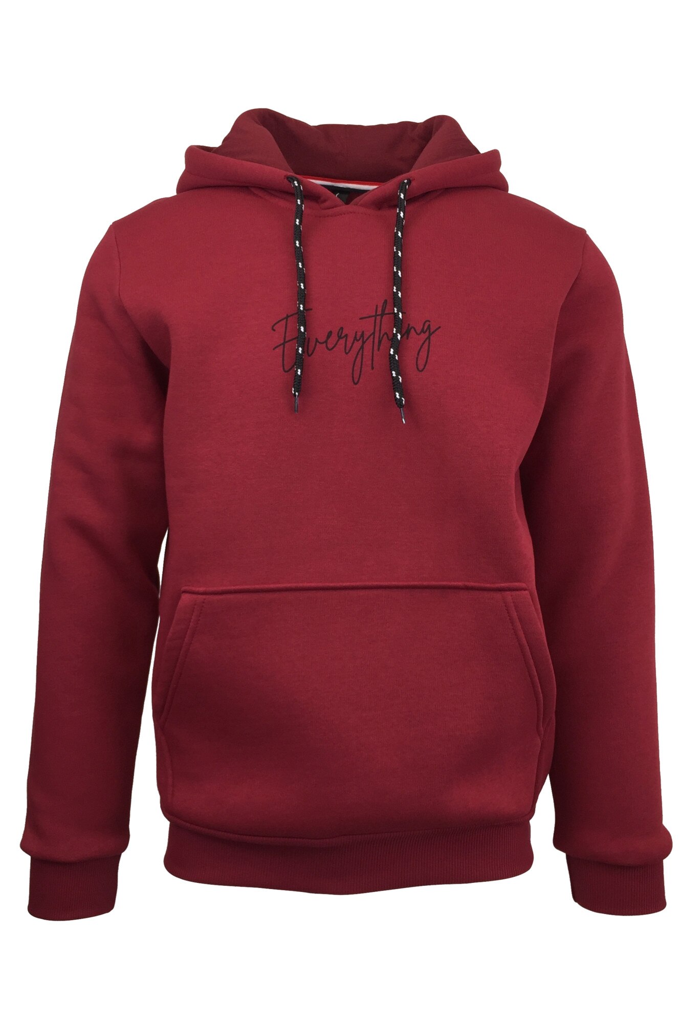 Hanorac pentru barbat, Univers Fashion, vatuit la interior, imprimeu 'Everything', grena