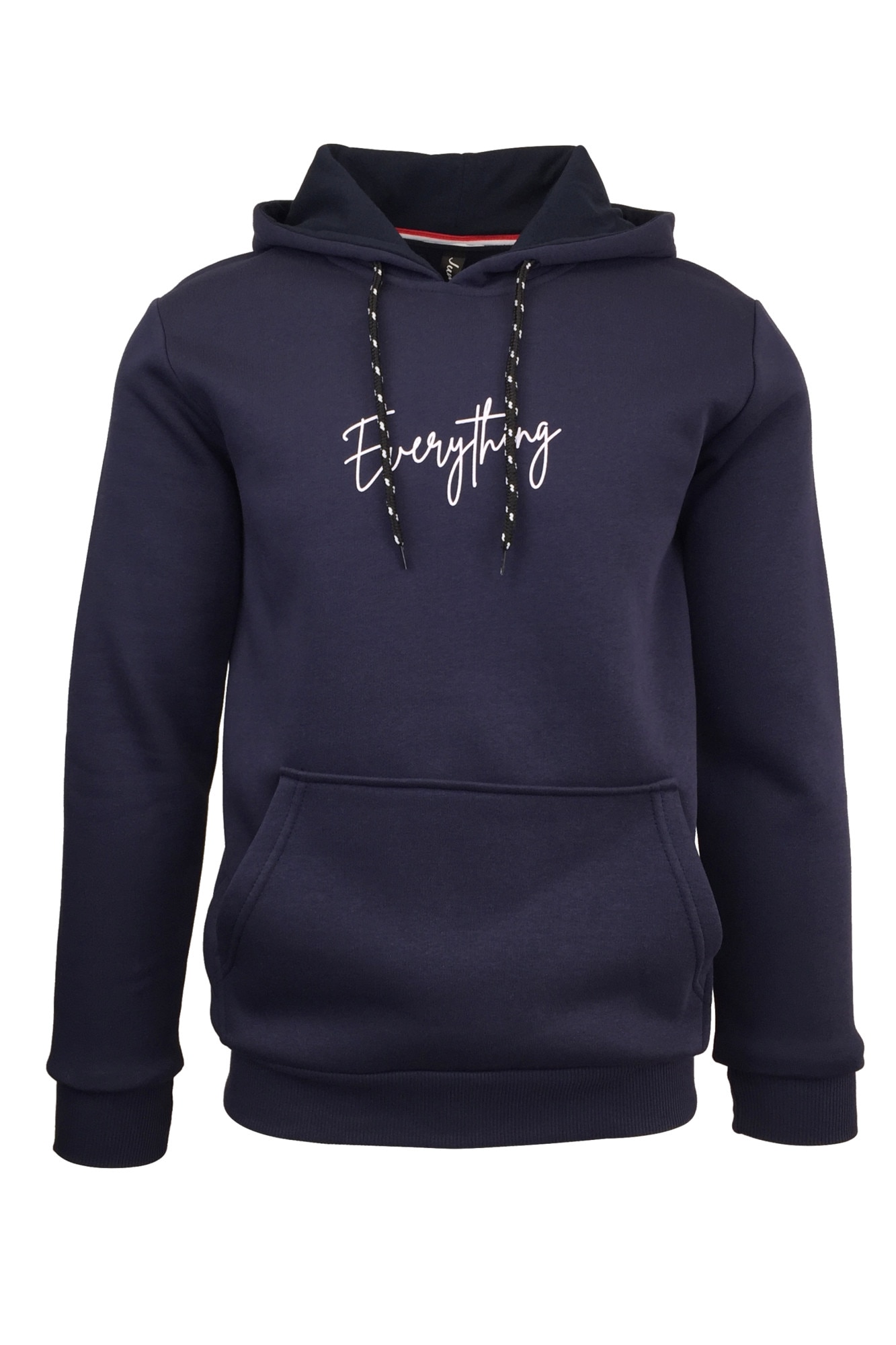 Hanorac pentru barbat, Univers Fashion, vatuit la interior, imprimeu 'Everything', navy