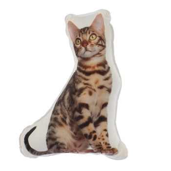 Perna decor Deco, alb si maro, poliester plus spuma, forma pisica, dimesniuni 41 x 32 x 7 cm Perna decor Deco, alb si maro, poliester plus spuma, forma pisica, dimesniuni 41 x 32 x 7 cm