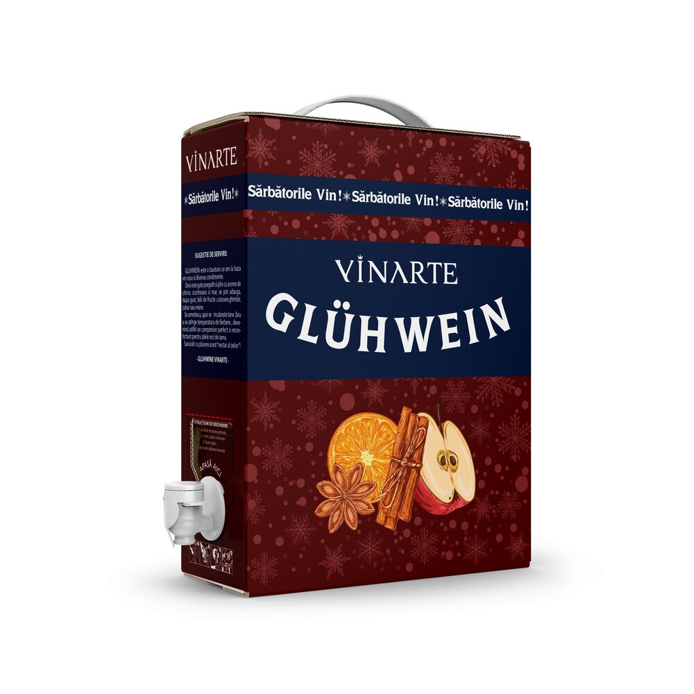 Vin Rosu Dulce Gluhwein Vinarte, 12.50%, 3L