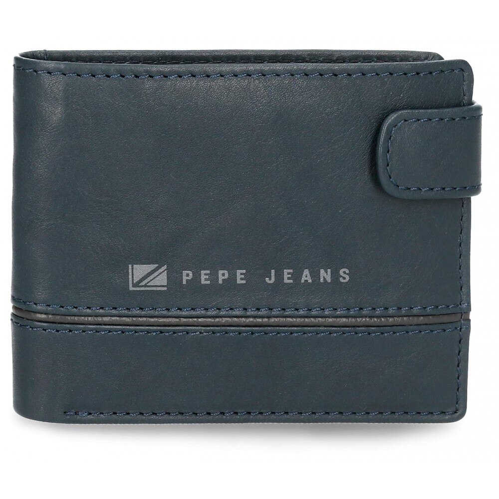 Portofel barbati, orizontal, Pepe Jeans Middle, albastru, 11x8.5x1 cm