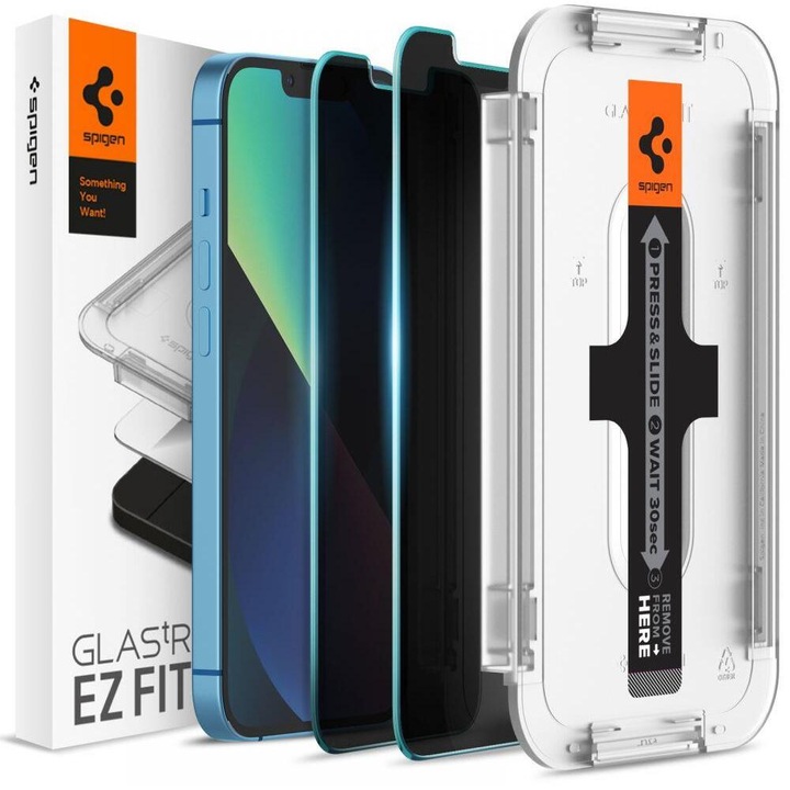 Протектор SPIGEN GLAS.TR ”EZ FIT” 2-PACK PRIVACY за IPHONE 13 / 13 PRO