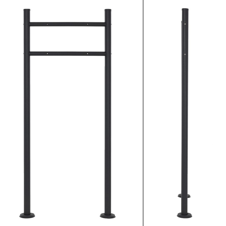 Suport cutie postala, ML-Design, 55x120x9 cm, otel inoxidabil acoperit cu pulbere, antracit, usor de asamblat