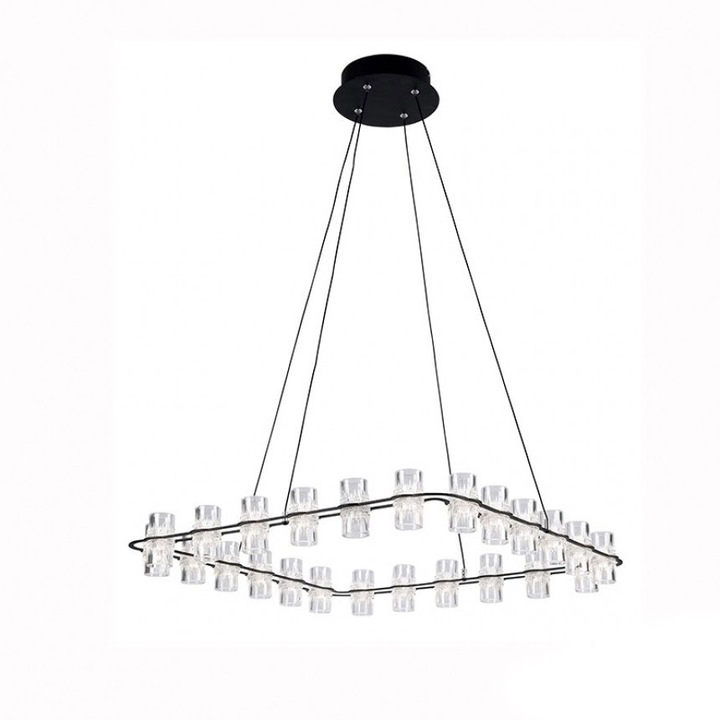 LED полилей Lightex ANTONIA, Висящ, 96W, 3200K, 620x620x1200мм, Черен