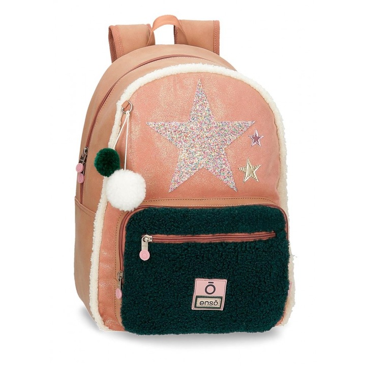 Rucsac casual fete, compartiment laptop 13.3 inch Enso Shine Stars, 32x42x15 cm