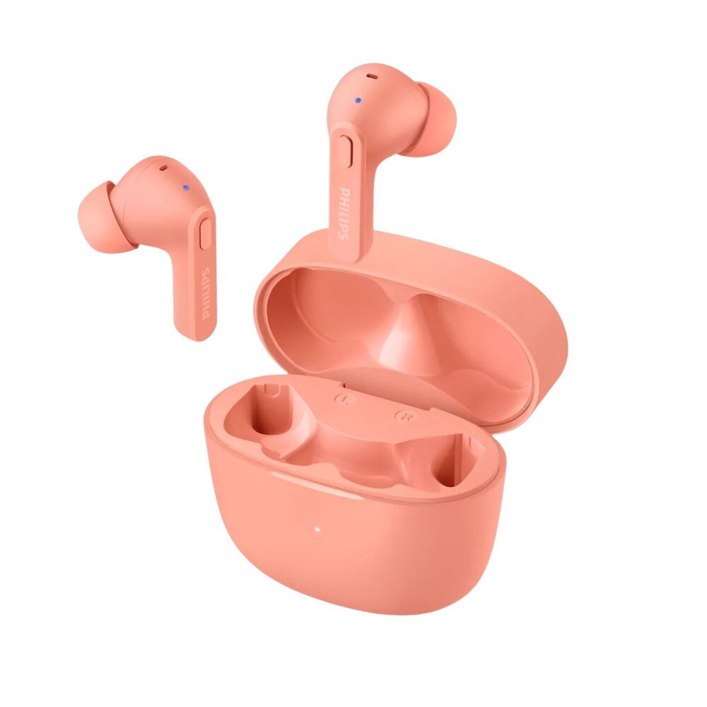 Casti audio true wireless Philips TAT2206PK/00, In-Ear, Bluetooth v5, IPX4, toc de incarcare, incarcare rapida, redare 6 ore