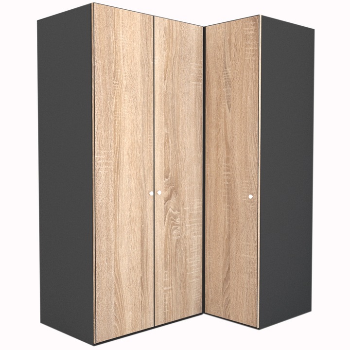 Dulap de Colt Genarom LEX Model B, Decor 3025, Stejar Sonoma, 170-117 x 240 x 66 cm