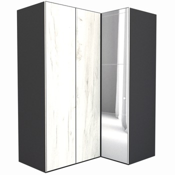 Dulap de Colt Genarom LEX Model B, Decor K001 / Oglinda, 170-117 x 240 x 66 cm Dulap de Colt Genarom LEX Model B, Decor K001 / Oglinda, 170-117 x 240 x 66 cm