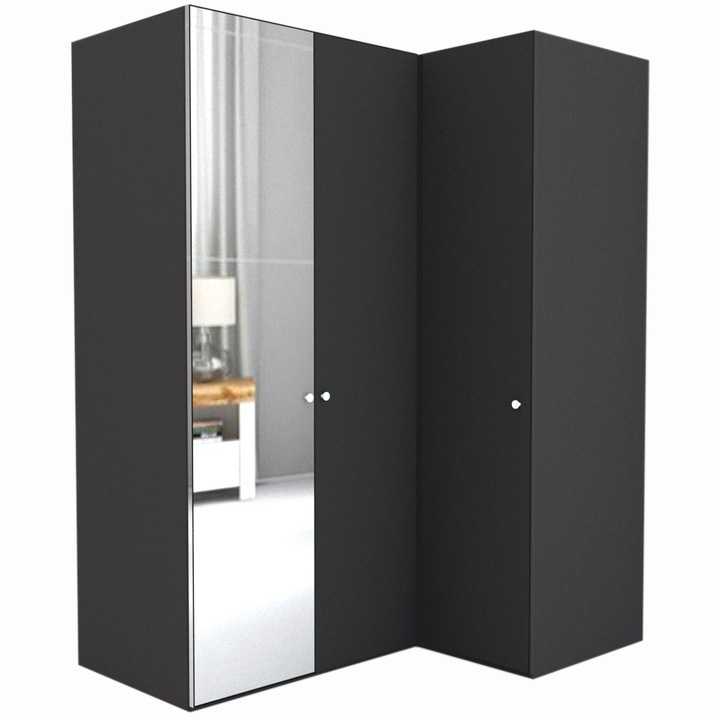 Dulap de Colt Genarom LEX Model B, Decor 0164 O / Oglinda, 170-117 x 218 x 66 cm