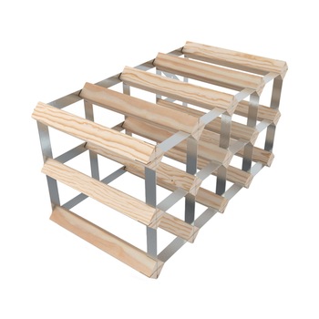 Raft pentru 12 sticle de vin, lemn de pin, Natur, asamblat - RTA Raft pentru 12 sticle de vin, lemn de pin, Natur, asamblat - RTA