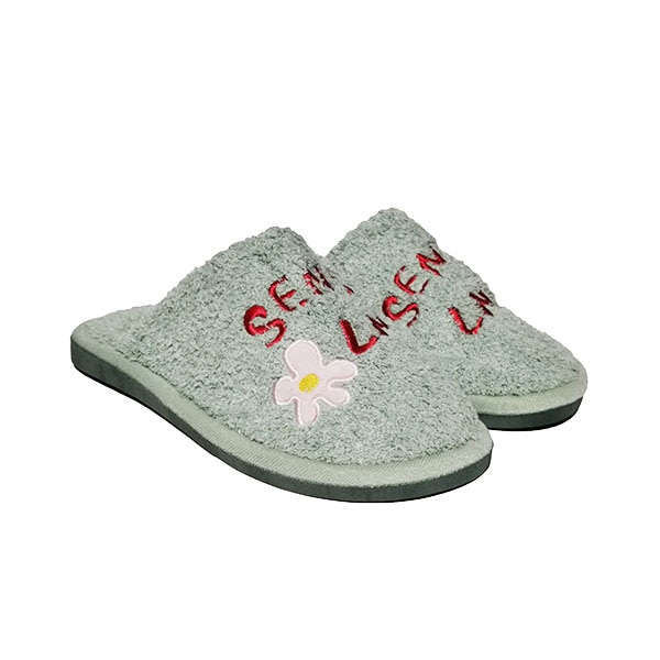 Papuci casa dama Trendd Sense, Verde, 38-39