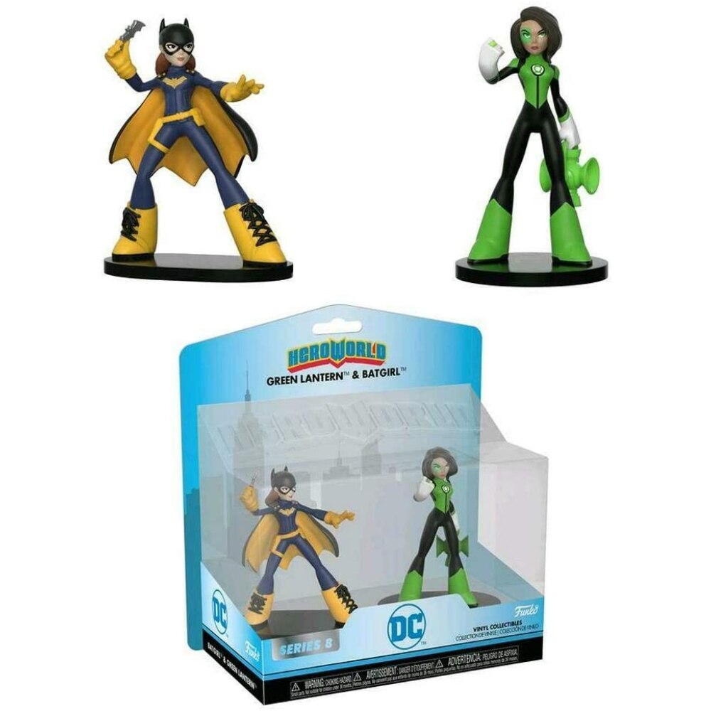 Set 2 figurine Green Lantern&Batgirl, FunKo, DC HeroWorld, 8 cm, Multicolor