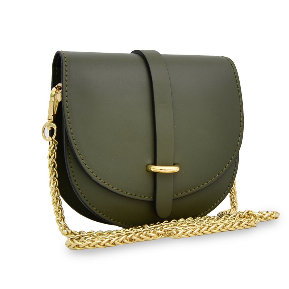 Geanta de seara Tulip, de dama, piele naturala, culoare verde