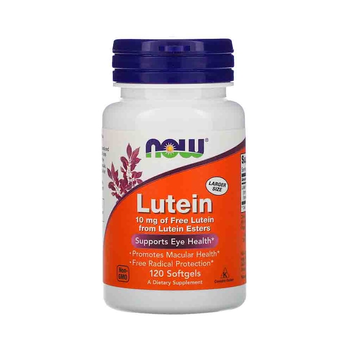 Лутеин, Лутеин 10 mg, Now Foods, 120 меки капсули