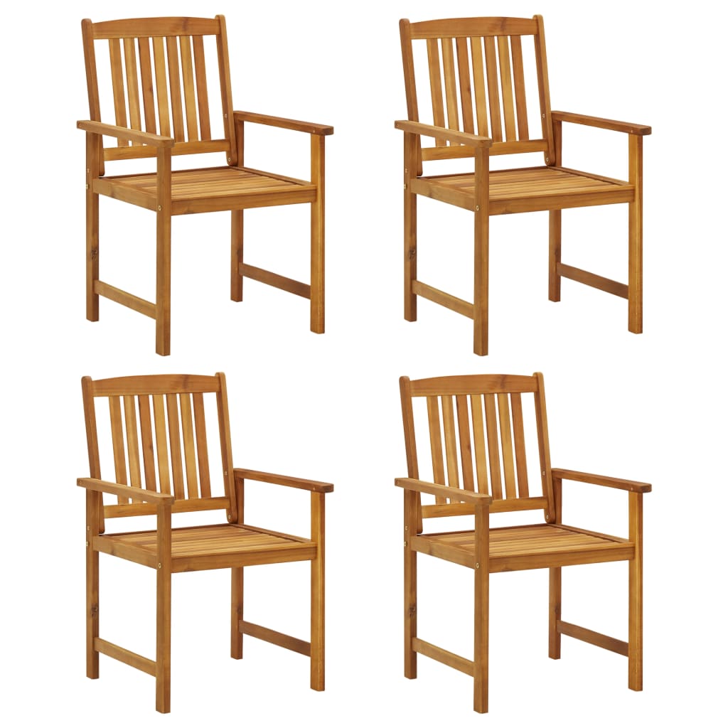Set de 4 scaune de regizor vidaXL, Lemn masiv de acacia, 61 x 57 x 92 cm, Maro