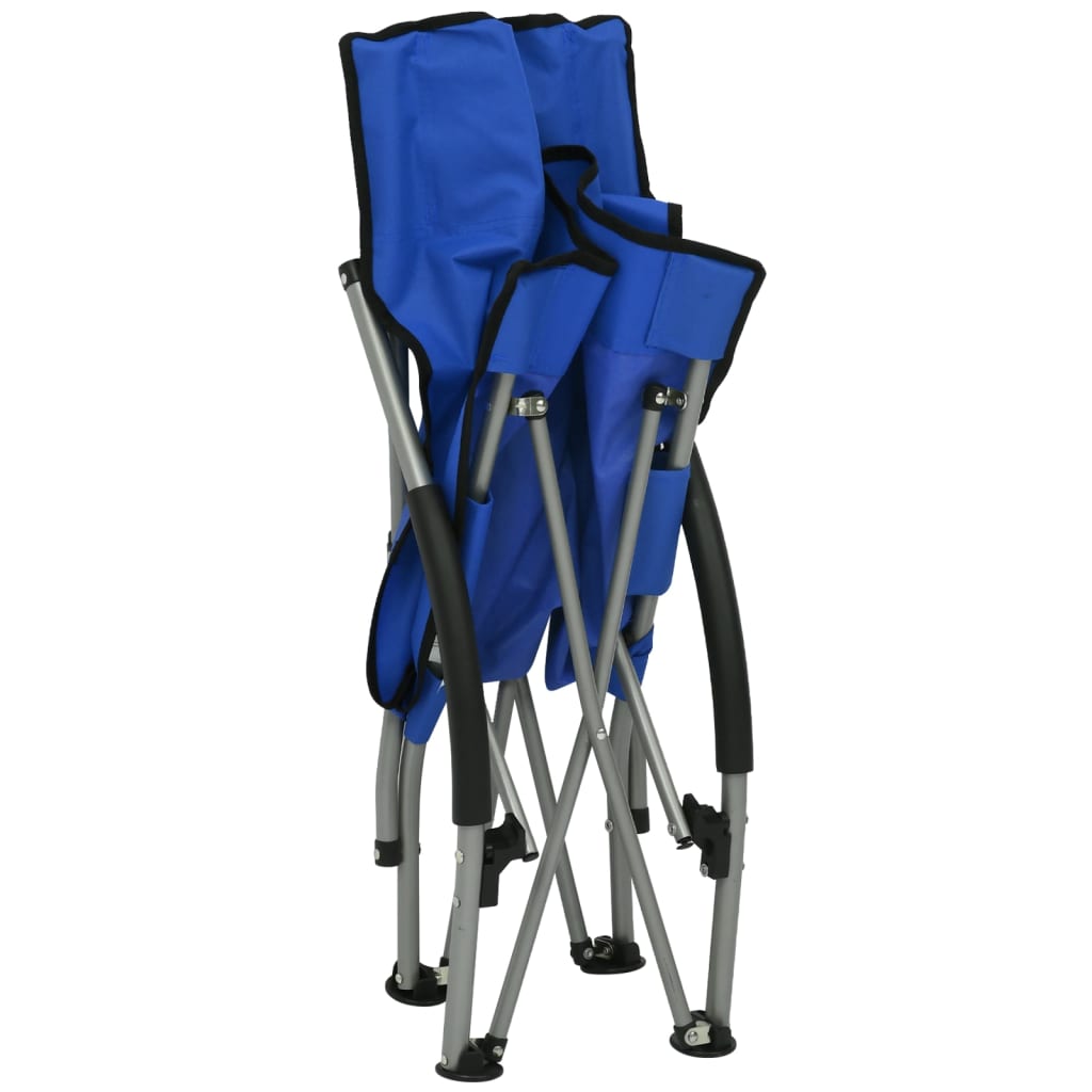 Set de 2 scaune pliabile de plaja, vidaXL, Textil/Otel, 55,5 x 65,5 x ...