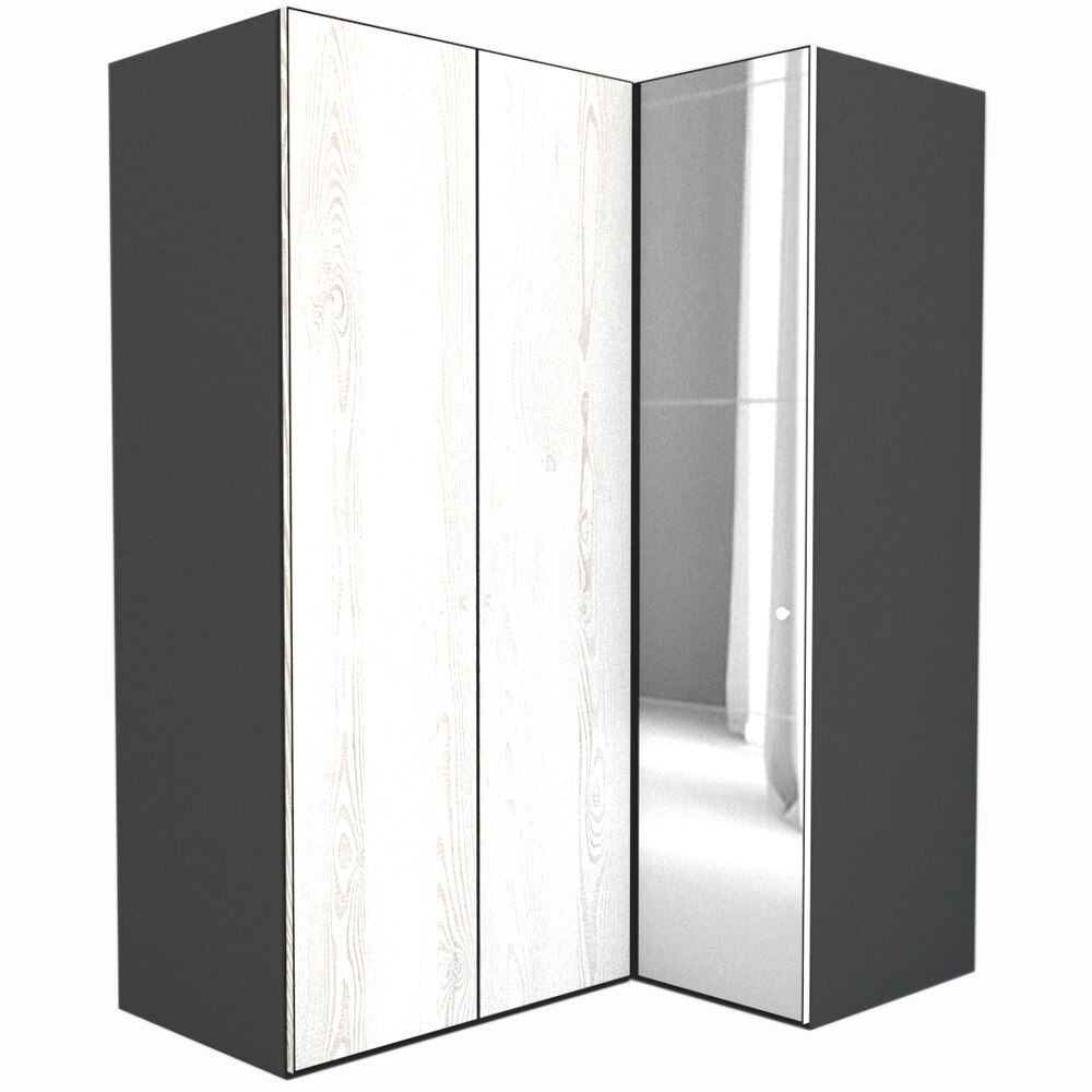 Dulap de Colt Genarom LEX Model B, Decor K010 / Oglinda, 170-117 x 240 x 66 cm