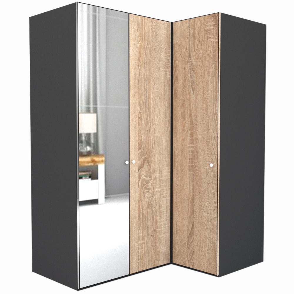Dulap de Colt Genarom LEX Model B, Decor 3025 O / Oglinda, 170-117 x 218 x 66 cm