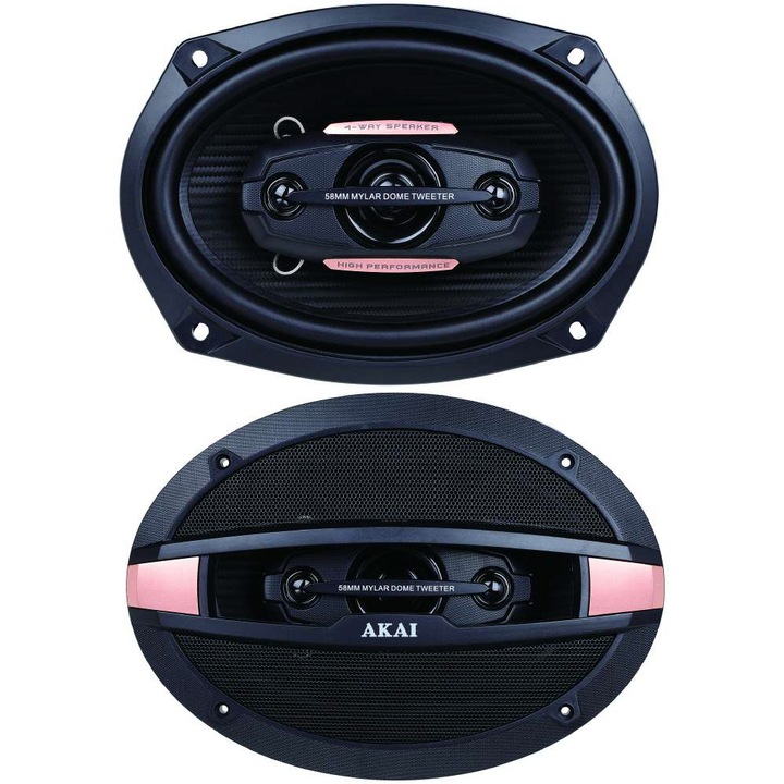 Set 2 Difuzoare auto AKAI 6"x9" TJ-690 4-Ways Coaxial Car Speakers