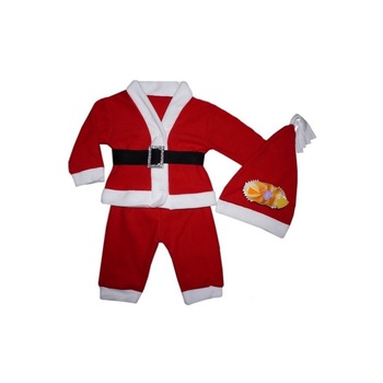 Set 4 piese costum de Mos Craciun pentru bebelusi si jucarie Squishy, 3-6 luni, rosu, Little Angel Set 4 piese costum de Mos Craciun pentru bebelusi si jucarie Squishy, 3-6 luni, rosu, Little Angel