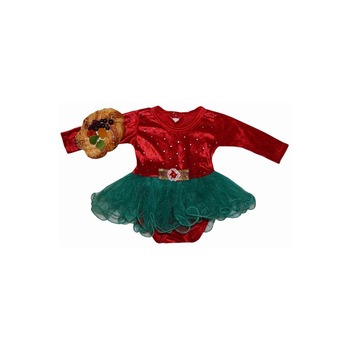 Set rochita body Craciunita pentru fetite, catifea, 1 luna, Little Angel si jucarie Squishy prajitura Set rochita body Craciunita pentru fetite, catifea, 1 luna, Little Angel si jucarie Squishy prajitura