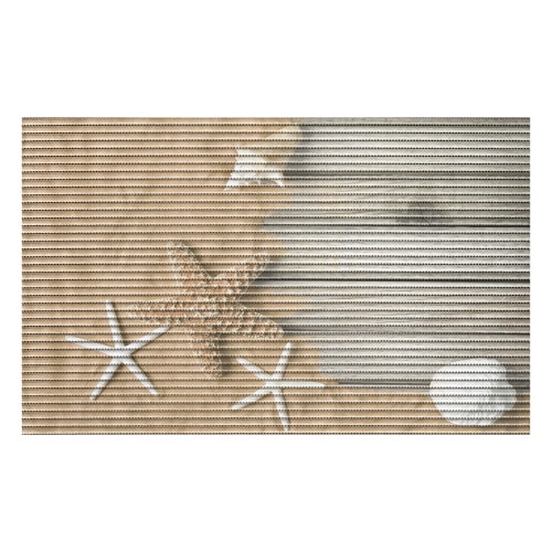 Covoras baie Deco, antiderapant, model marin, bej, dimensiuni 48 x 80 cm