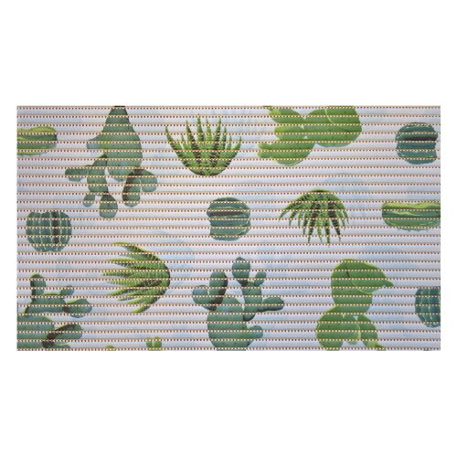 Covoras baie Deco, antiderapant, model cactus, bej, 48 x 80 cm