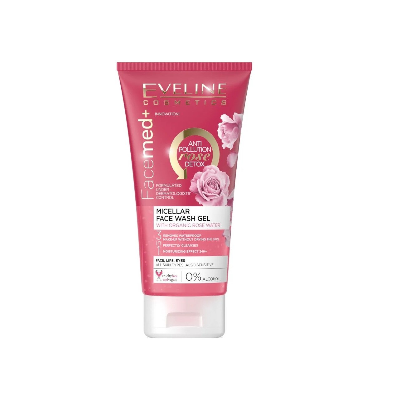 Gel pentru curatarea fetei, Eveline Cosmetics, Facemed+, Micellar 3 in 1, 150 ml