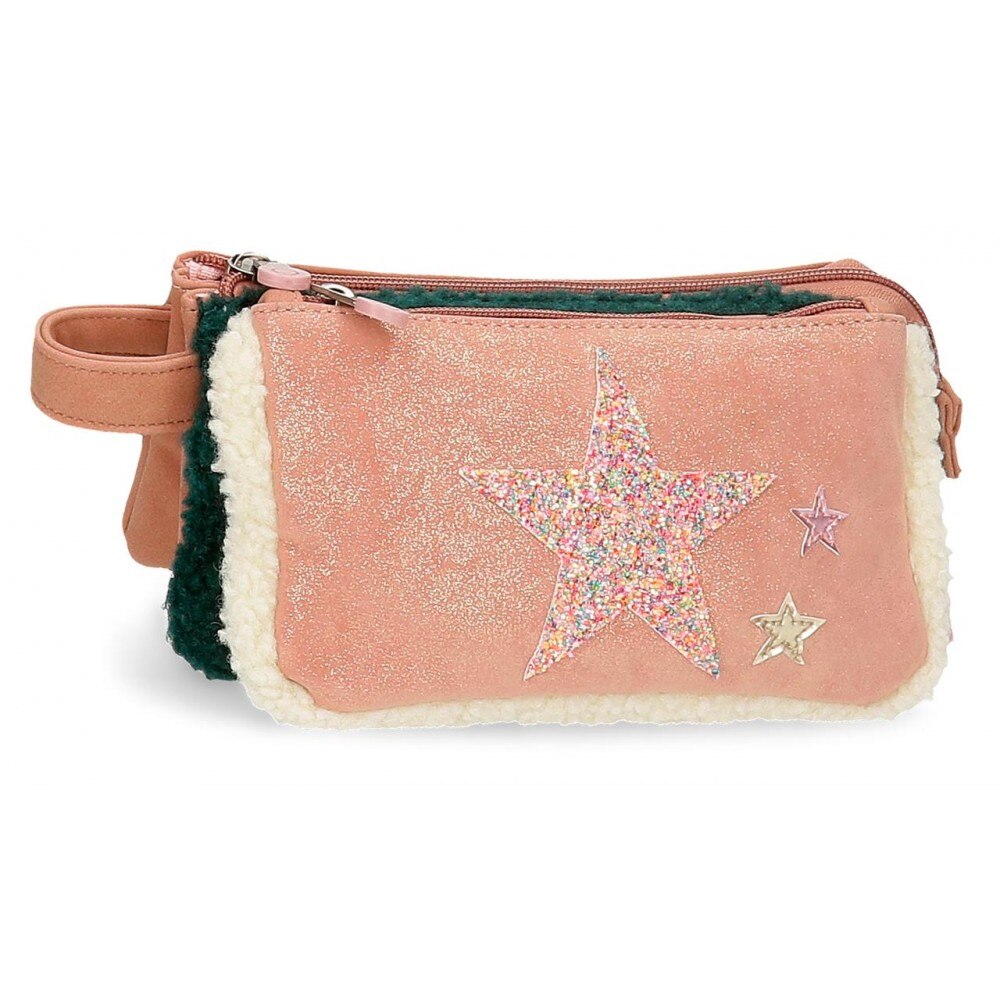 Borseta fete 3 compartimente, Enso Shine Stars, 20.5x10.5x8.5 cm