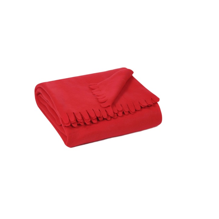 Поларено одеяло, 130х170 см, червено